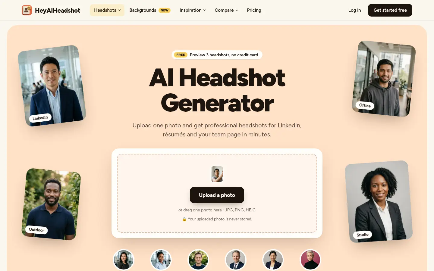 HeyAIHeadshot website