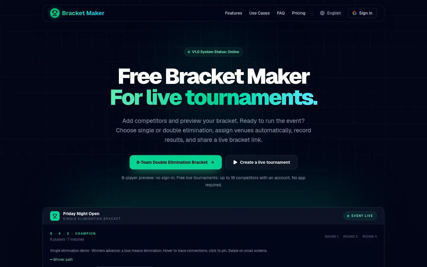 AutoBracketMaker website