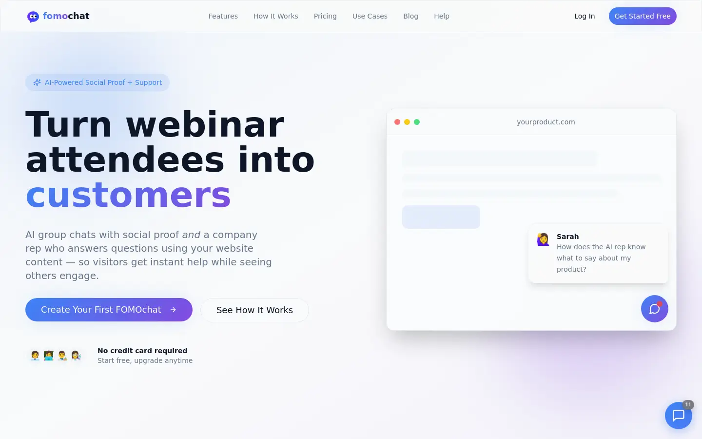 FOMOChat website