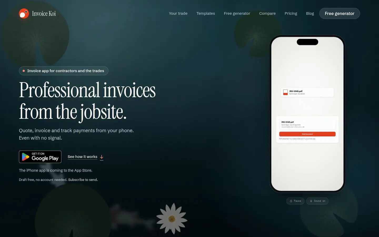 InvoiceKoi website