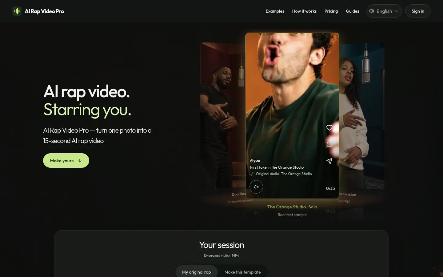 AI Rap Video Pro website