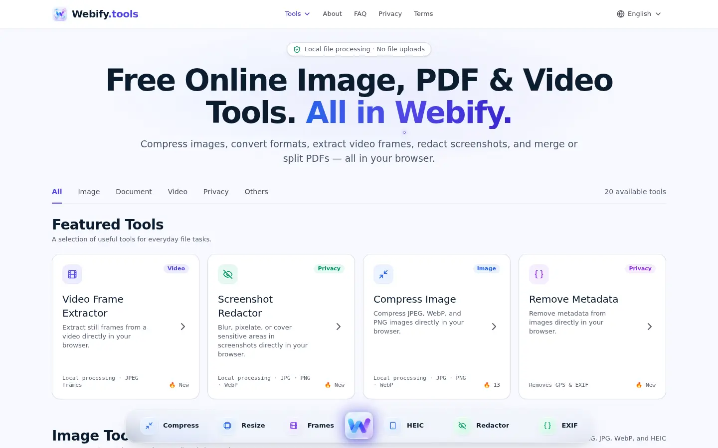 Webify.tools website