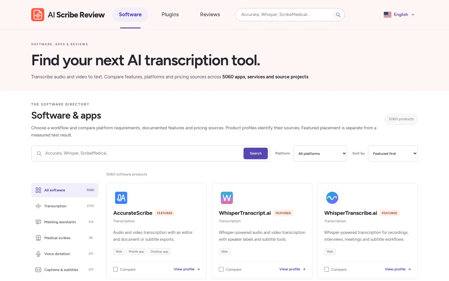 AI Scribe Review website