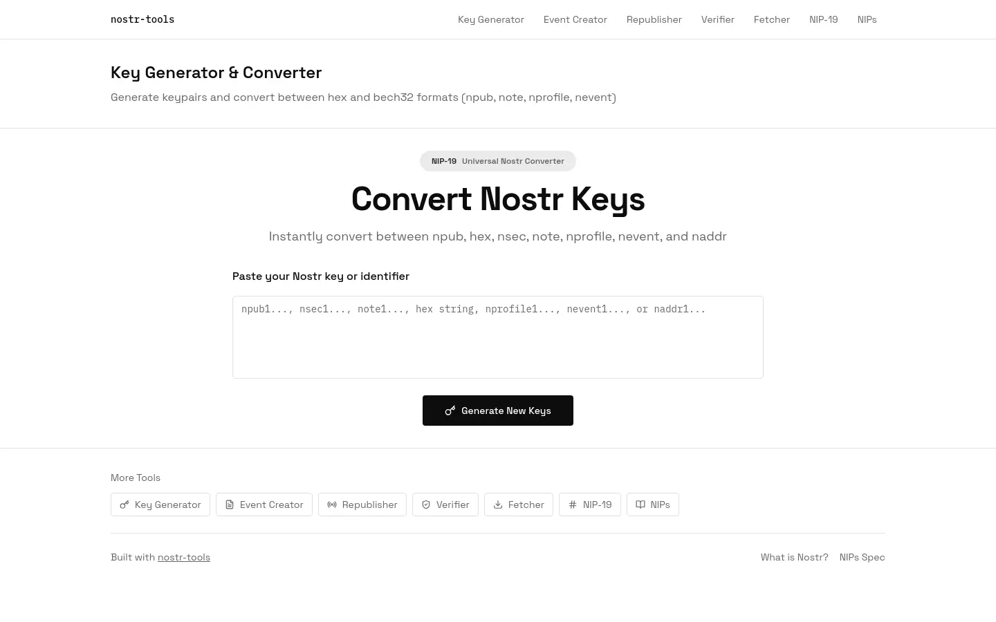 Nostr Tools website