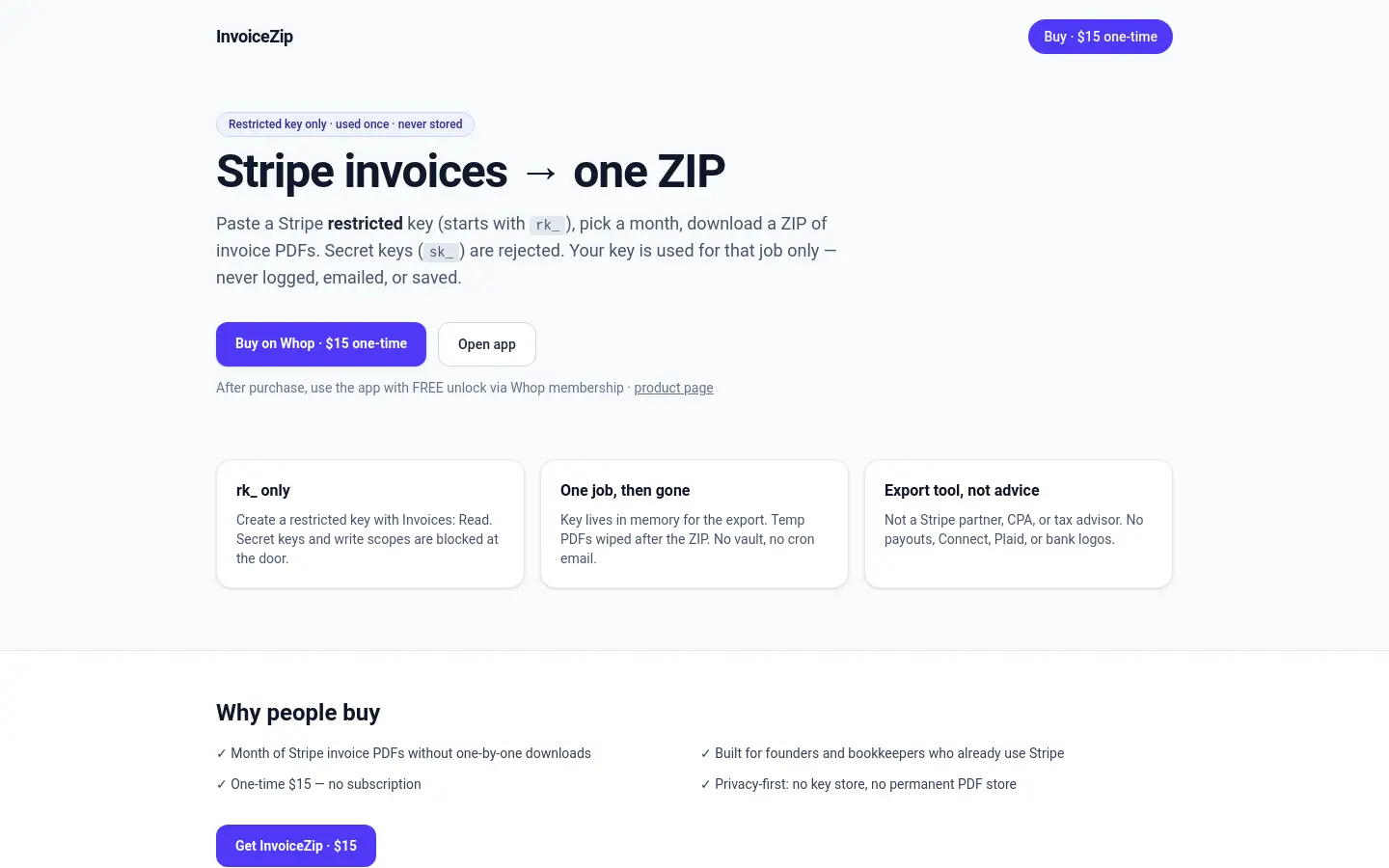 InvoiceZip website
