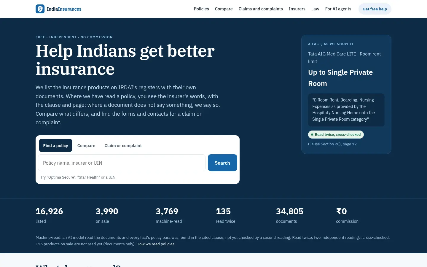 IndiaInsurances website