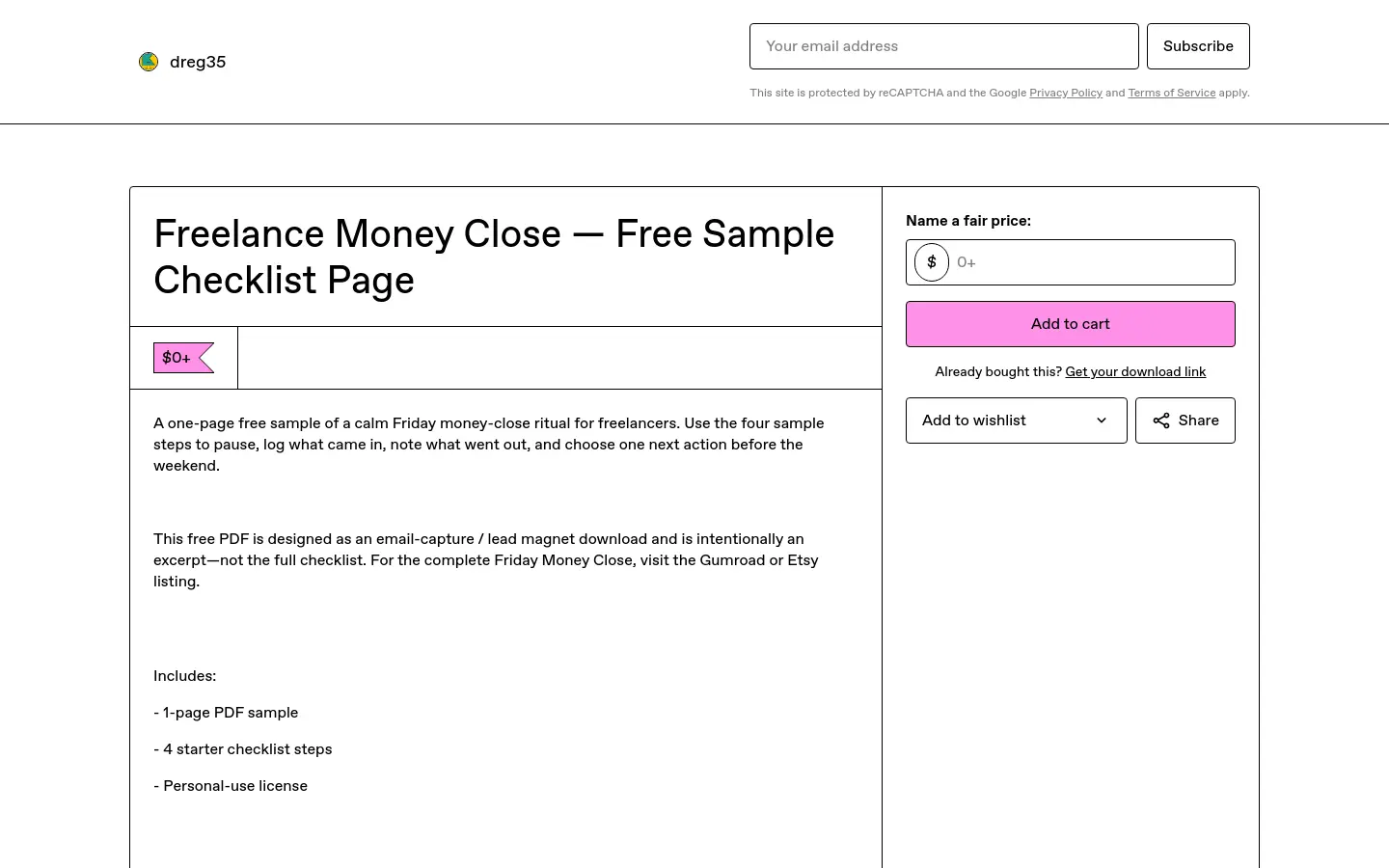 Freelance Money Close Free Sample Checklist website