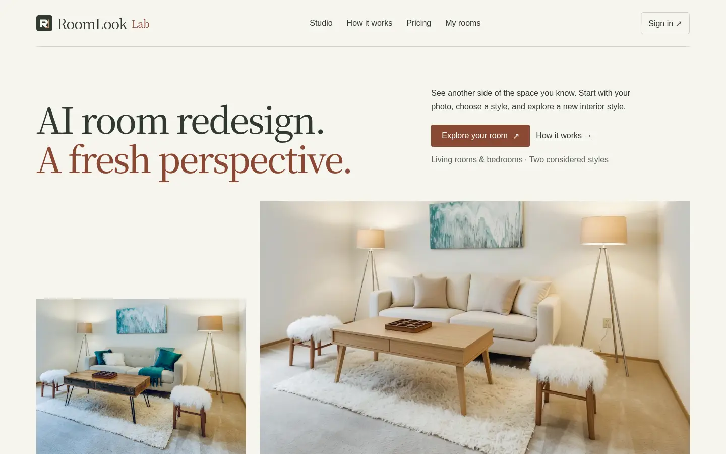 RoomLook Lab website