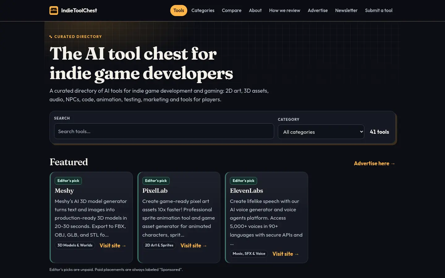 IndieToolChest website