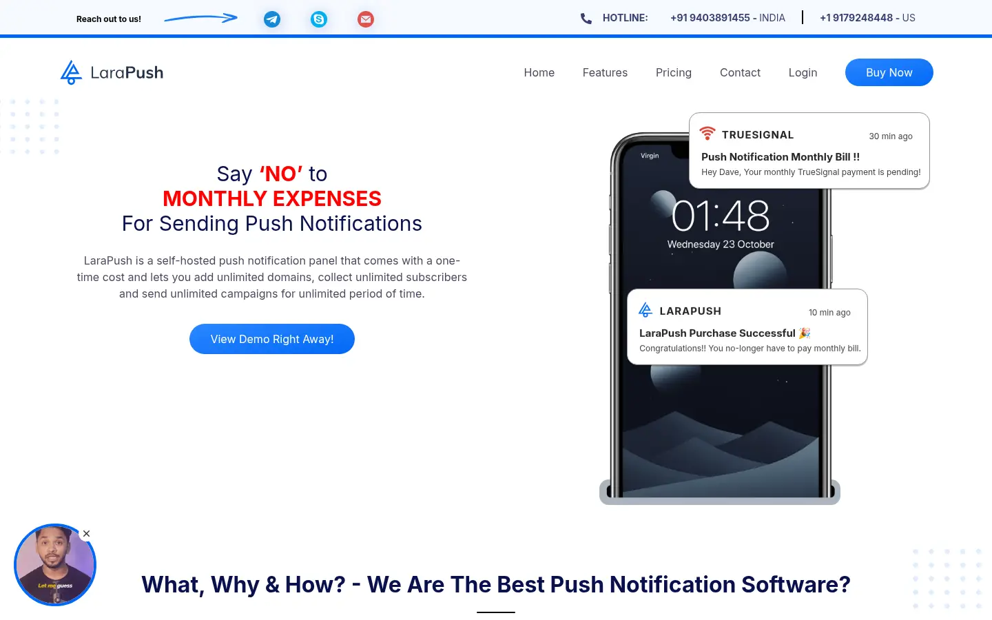 LaraPush website