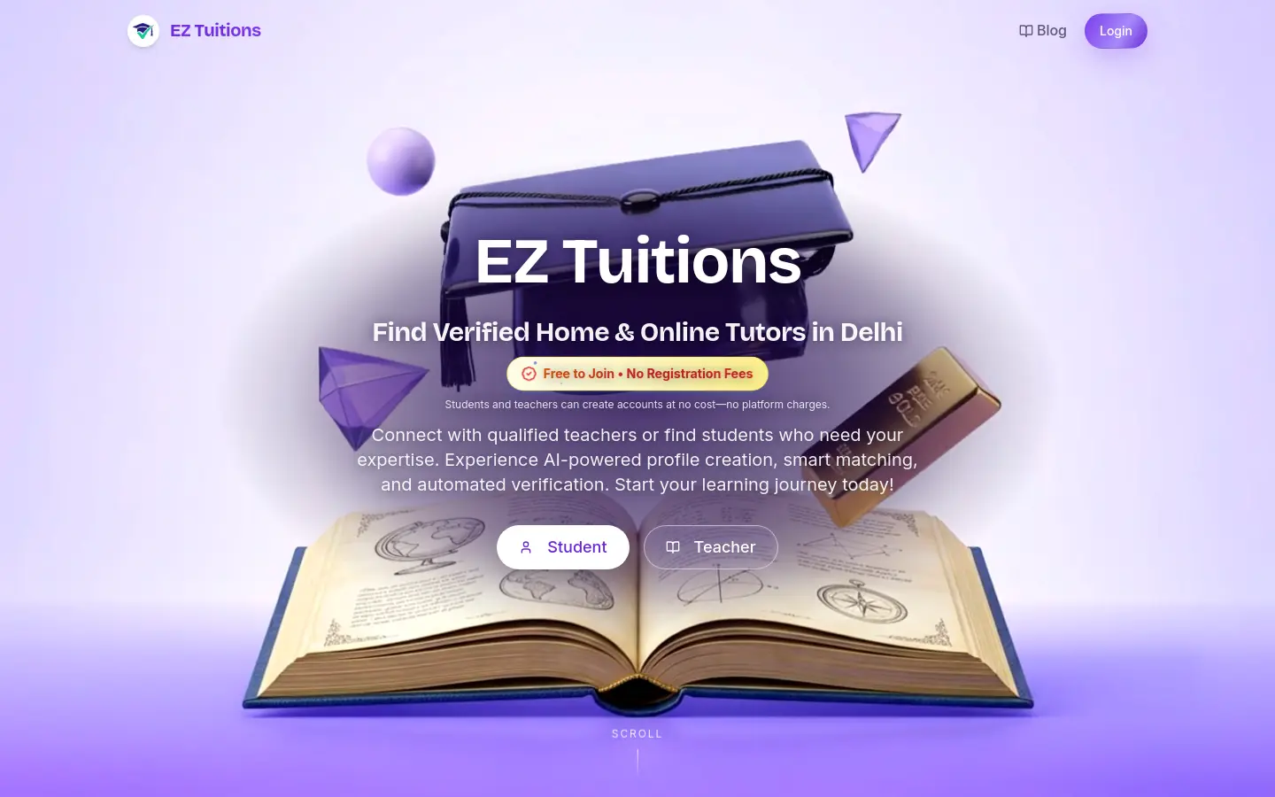 EZ Tuitions website