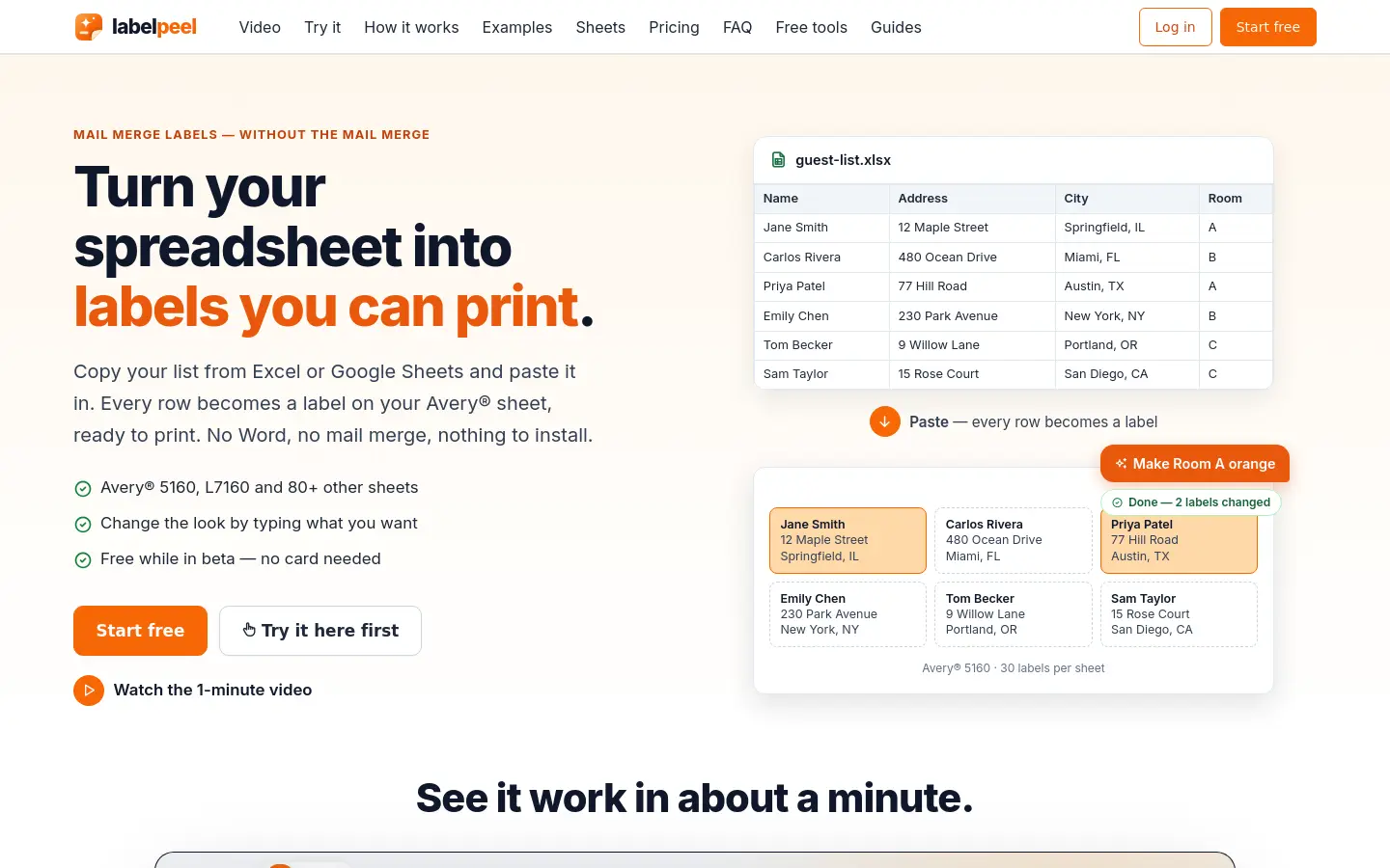 LabelPeel website