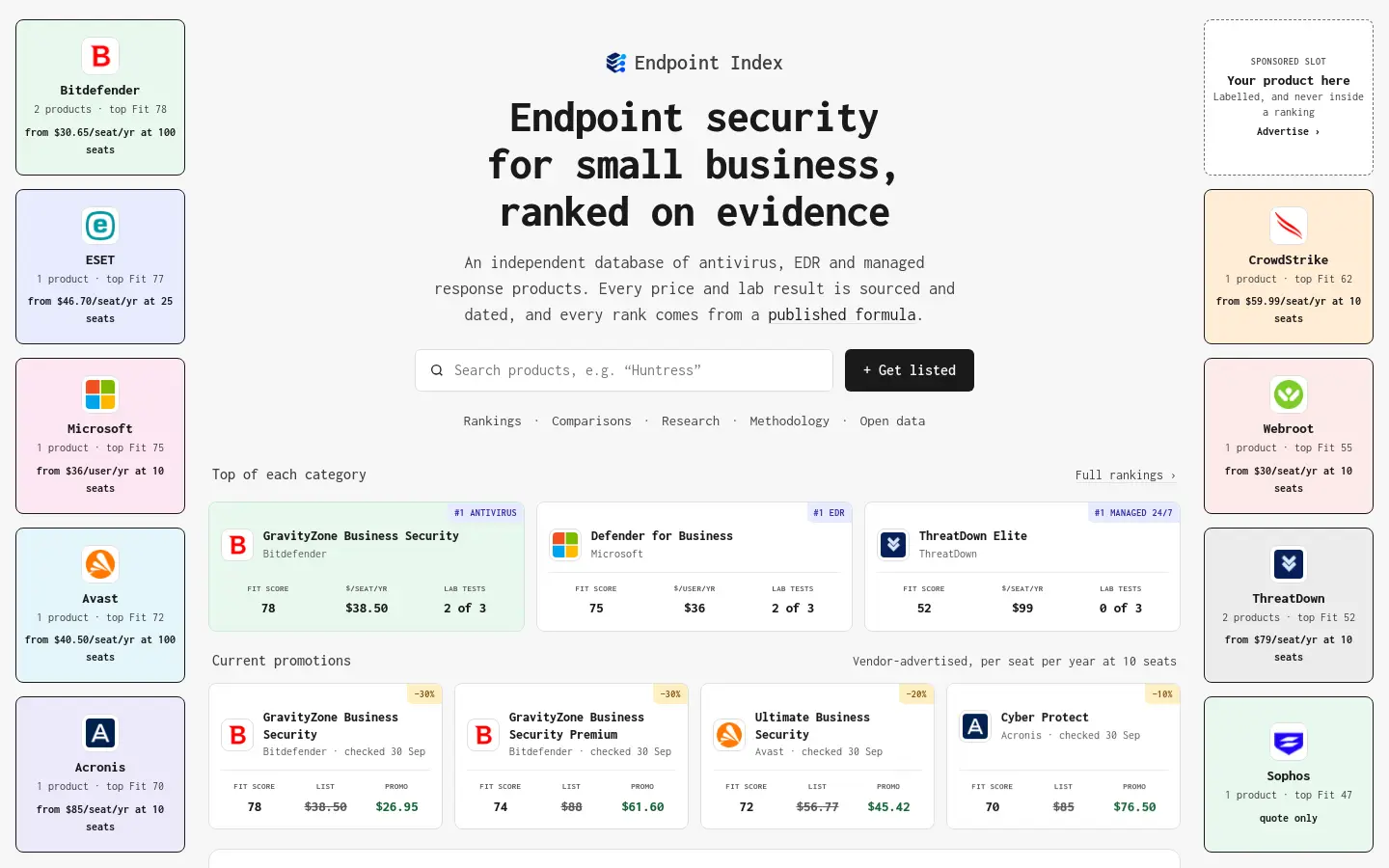 Endpoint Index website