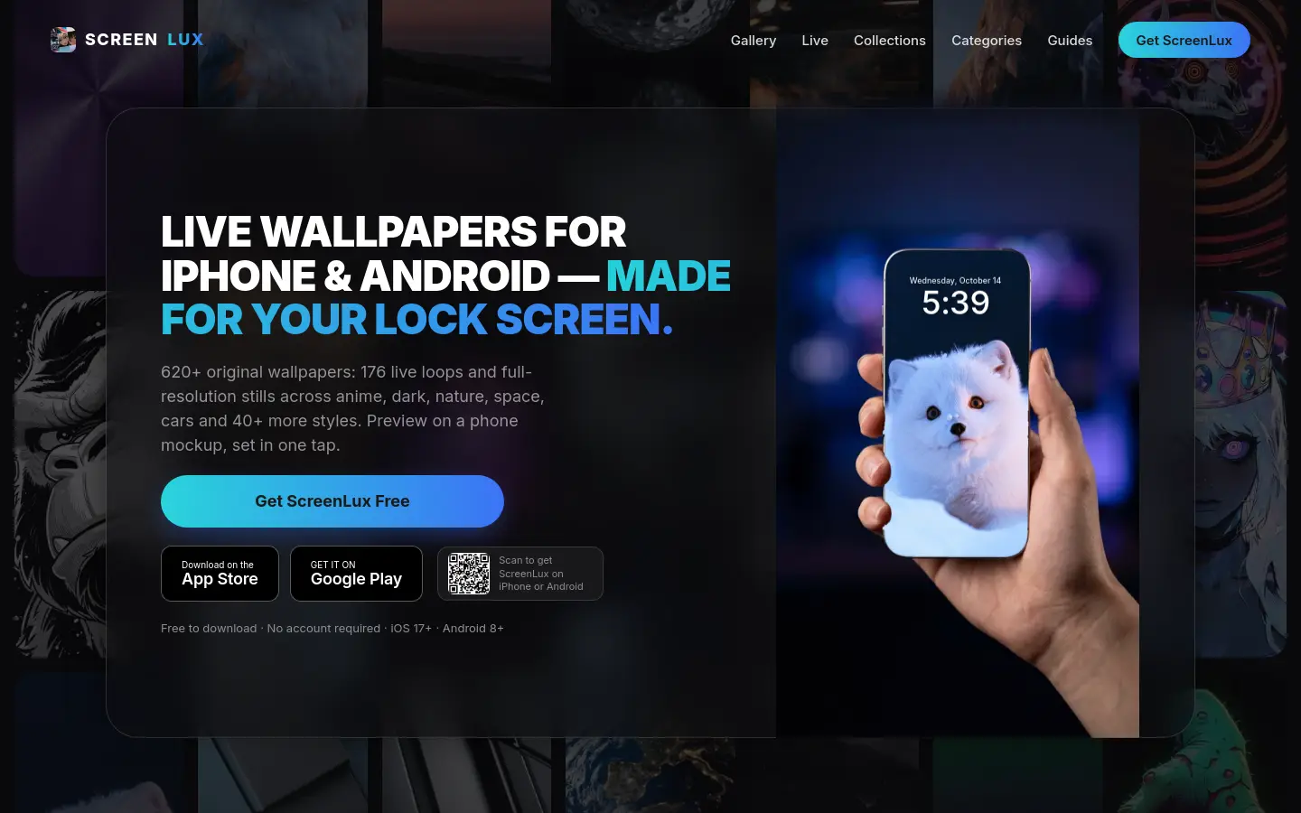 ScreenLux: Live Wallpapers 4K website