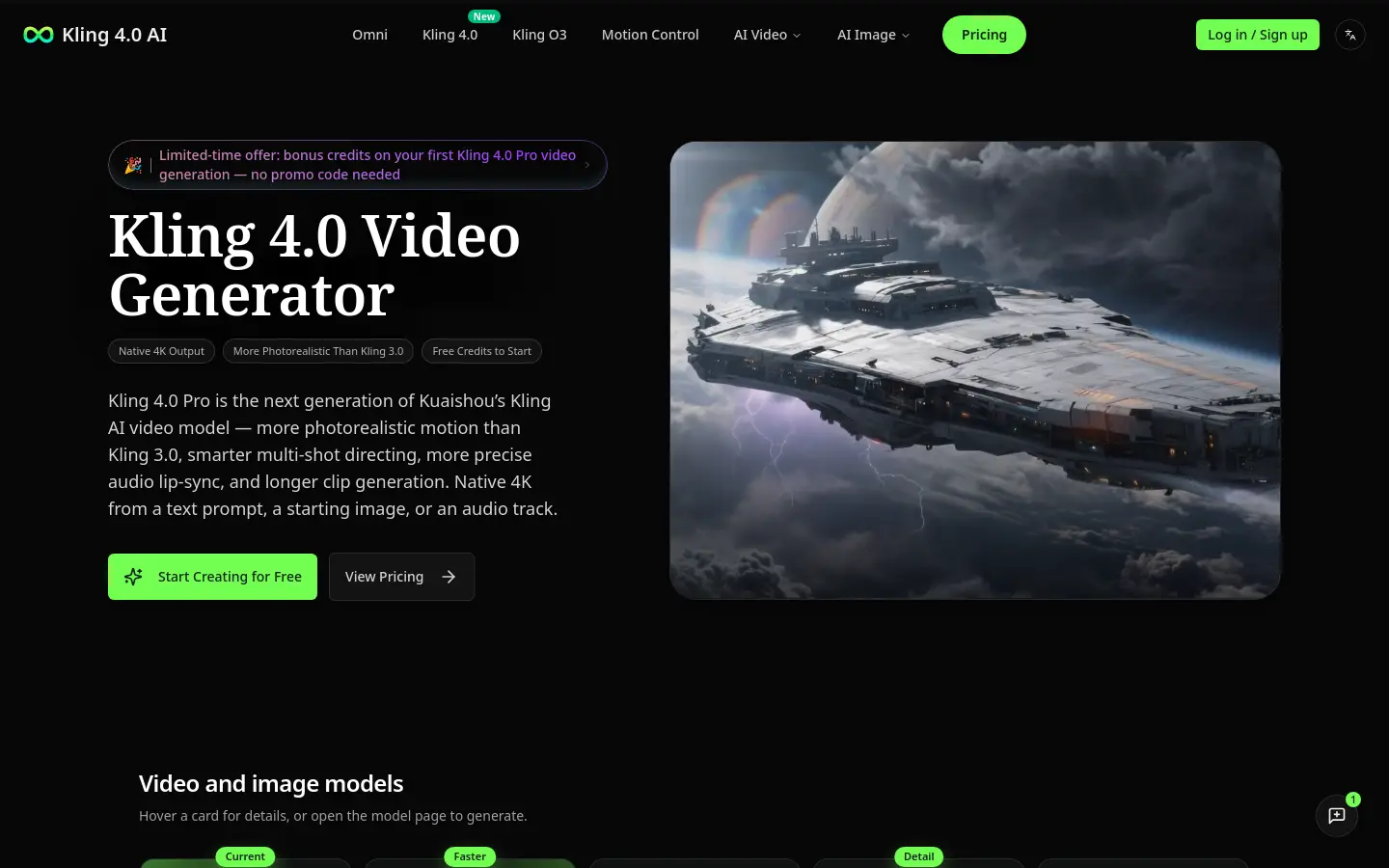 Kling 4.0 AI website