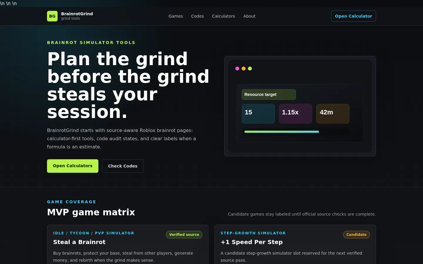 BrainrotGrind website