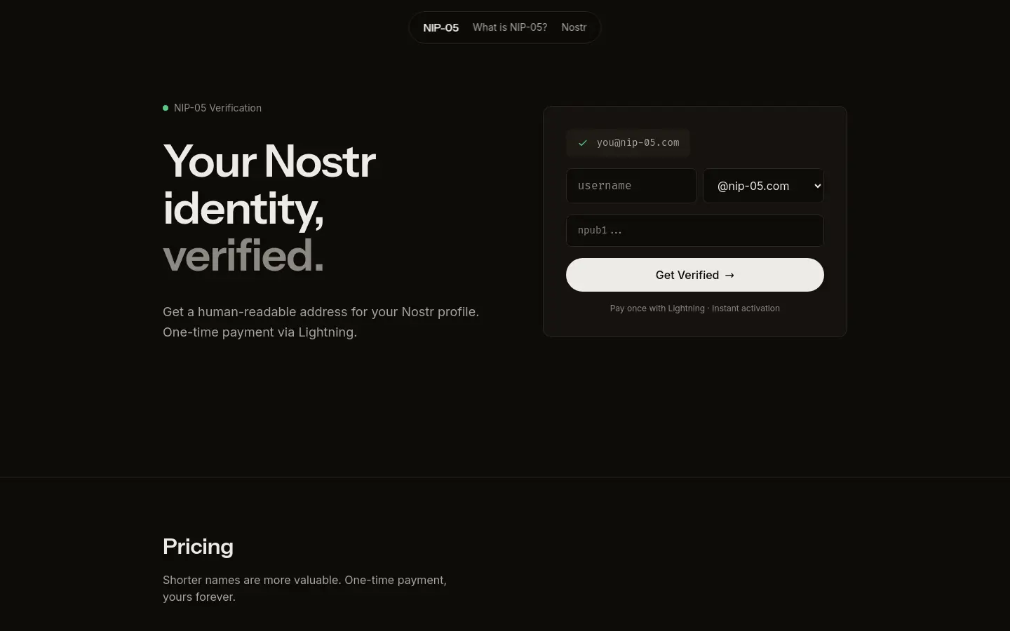 NIP-05 website