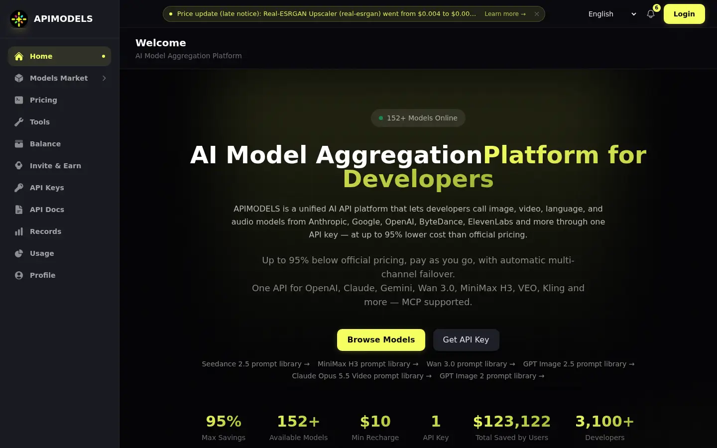 APIMODELS website