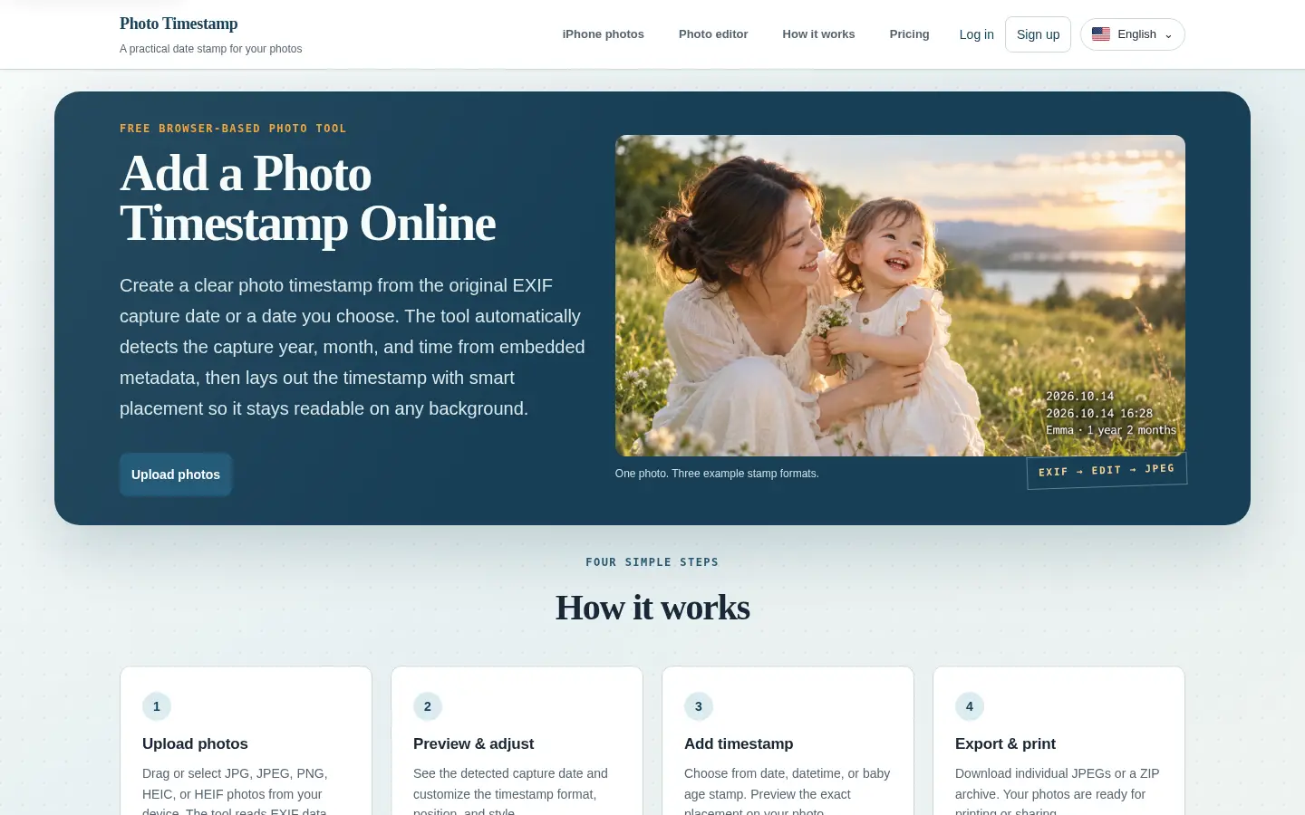 Photo Timestamp Pro website