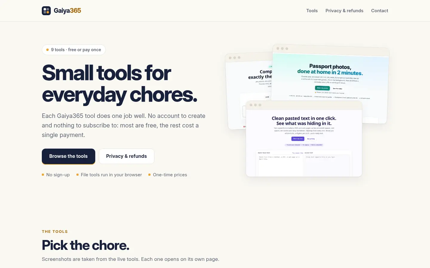 Gaiya365 Free Online Tools website