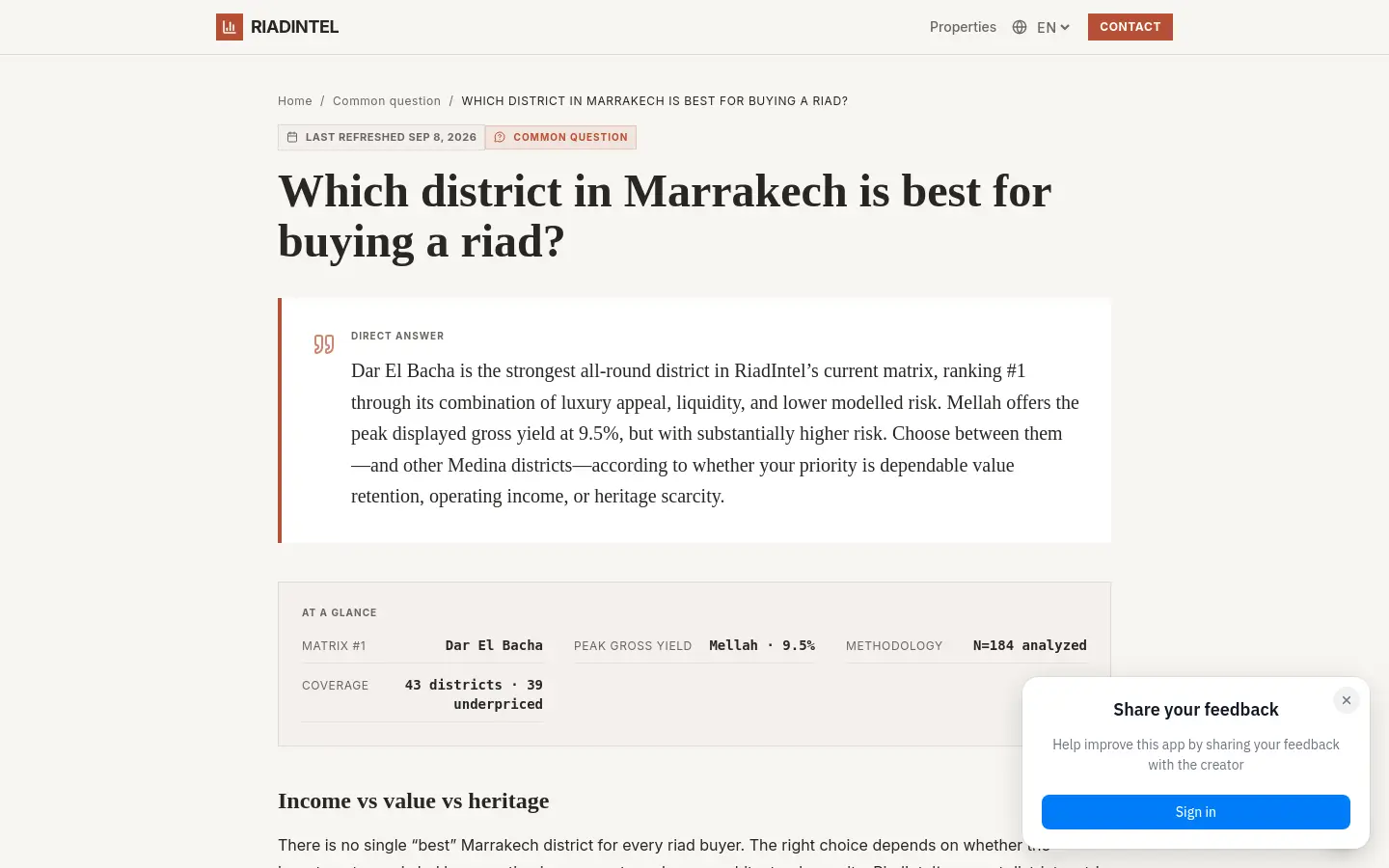 RiadIntel website