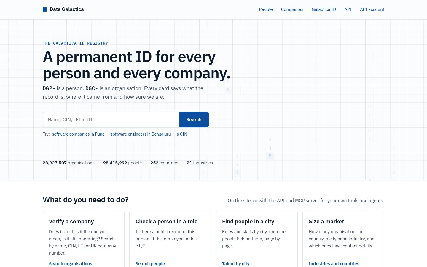 Data Galactica website