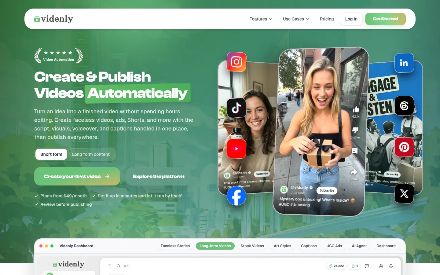 Videnly website