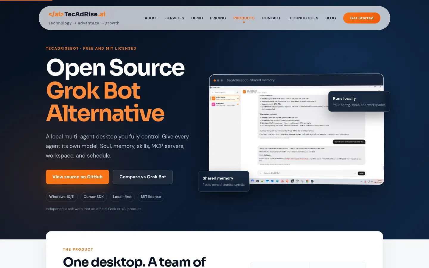 TecAdRise Bot website