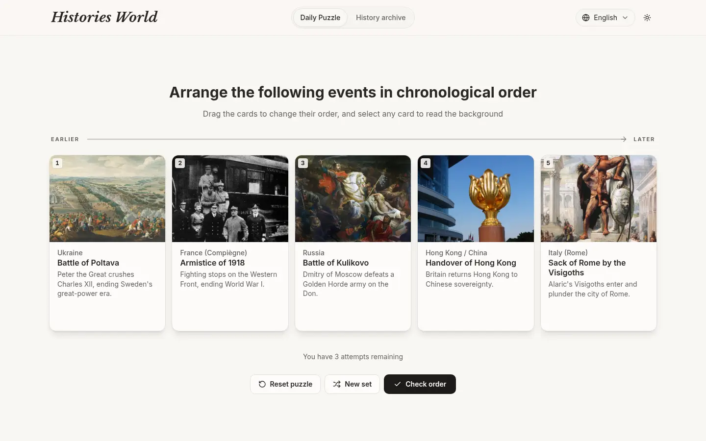 Histories.world website