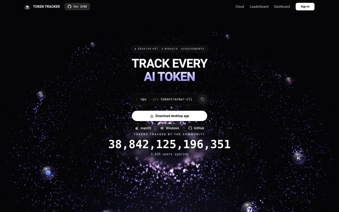 Token Tracker website