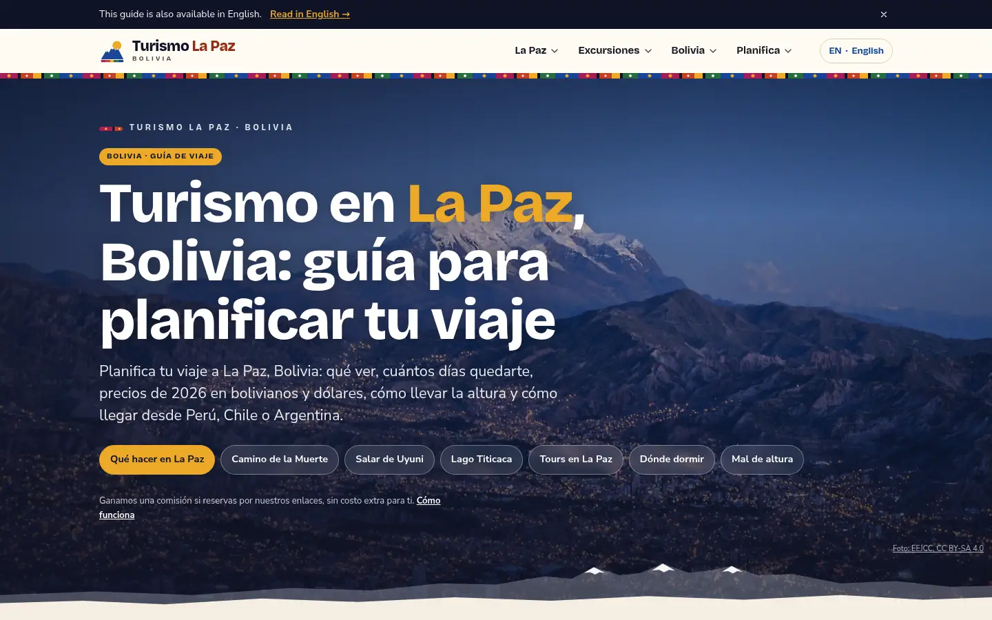 Turismo La Paz Bolivia website